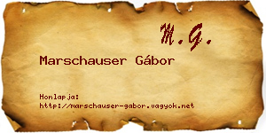 Marschauser Gábor névjegykártya